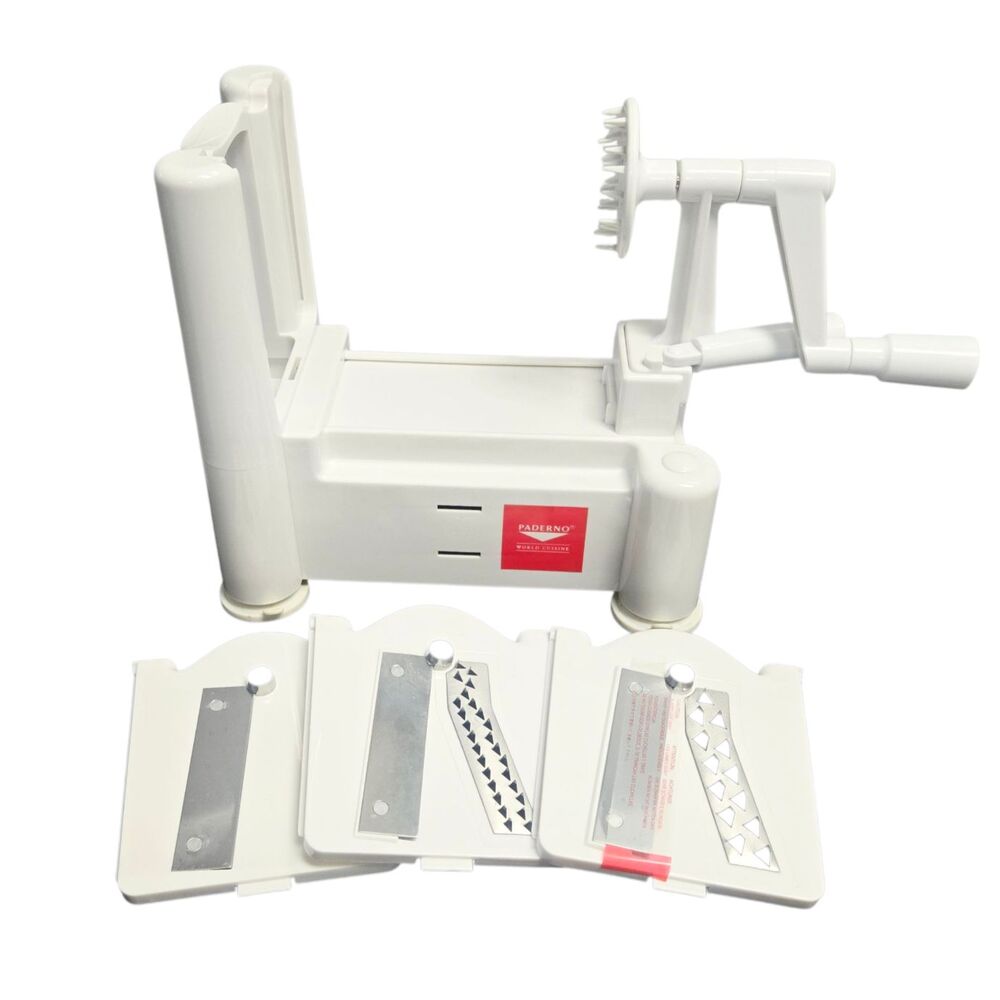 Paderno World Cuisine Plastic Spiralizer Vegetable Slicer - 3 Blade